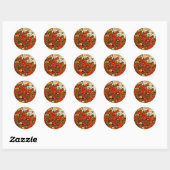Sticker Rond Champ de fleurs - Egon Schiele art, (Feuille)