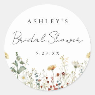 Sticker Rond Champ de fleurs sauvages estivales pour la fête de