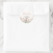 Sticker Rond Champ de fleurs sauvages Mariage Watercolor Printe (Sac)