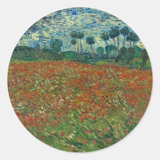 Sticker Rond Champ de pavot - Vincent van Gogh (Devant)