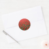 Sticker Rond Champ de Red Poppies (Enveloppe)