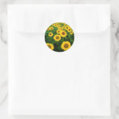Sticker Rond Champ de tournesols (Sac)