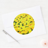 Sticker Rond Champ de tulipe - jaune or (Enveloppe)