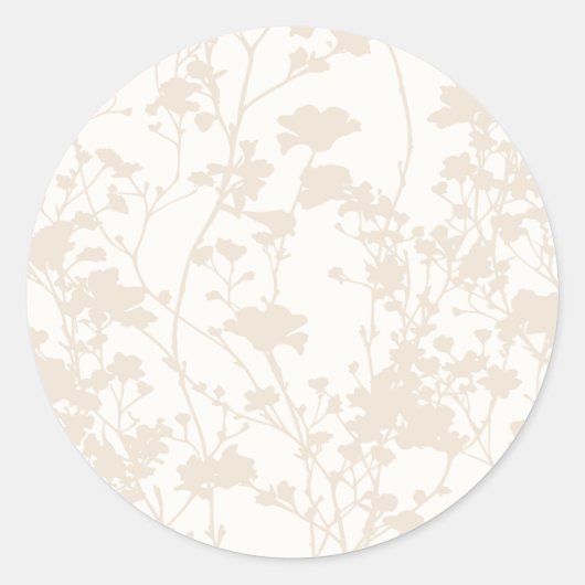 Sticker Rond Champ floral (ivoire - Champagne) (Devant)