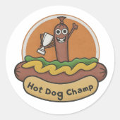 Sticker Rond Champ Hot Dog (Devant)