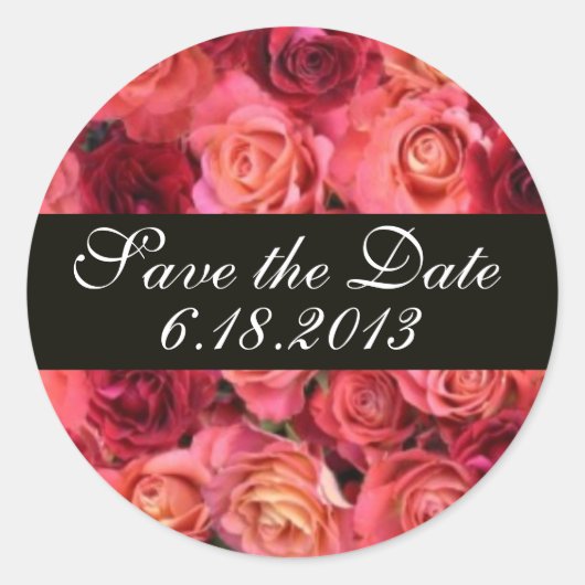 Sticker Rond CHAMP rose, Enregistrer la date (Devant)