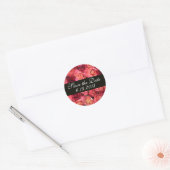 Sticker Rond CHAMP rose, Enregistrer la date (Enveloppe)