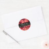Sticker Rond CHAMP rose, Merci (Enveloppe)