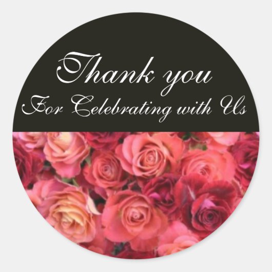 Sticker Rond CHAMP rose, Merci (Devant)