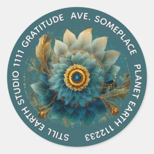 Sticker Rond Champ vivant   Mandala