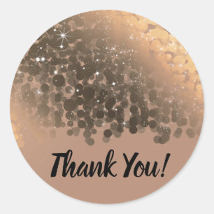 Sticker Rond Champagne Beige Doré Lumières scintillantes Fête