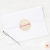 Sticker Rond Champagne Blush Favori Personnalisé (Enveloppe)