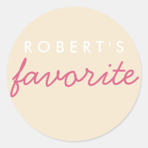 Sticker Rond Champagne Blush Favori Personnalisé