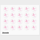 Sticker Rond Champagne cerise rose Brunch Baby shower mousseux (Feuille)