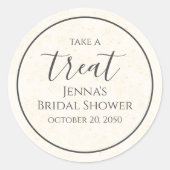 Sticker Rond Champagne de douche de mariée Calligraphie Aquarel (Devant)