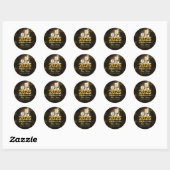 Sticker Rond Champagne d'or Soirée du Nouvel An 2025 (Feuille)