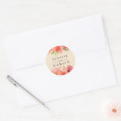 Sticker Rond Champagne Floral Aquarelle Délicate (Enveloppe)