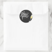 Sticker Rond Champagne Gold Black Verre Confetti Moderne (Sac)