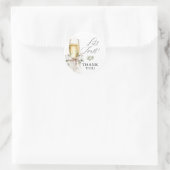 Sticker Rond Champagne Let's Toast Winter Engagement Thank You (Sac)