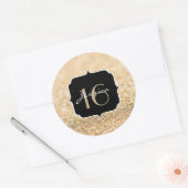 Sticker Rond Champagne or parties scintillant scintille Sweet 1 (Enveloppe)