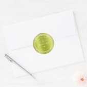 Sticker Rond Champaigne Green Gold Parties scintillant Sauvez l (Enveloppe)