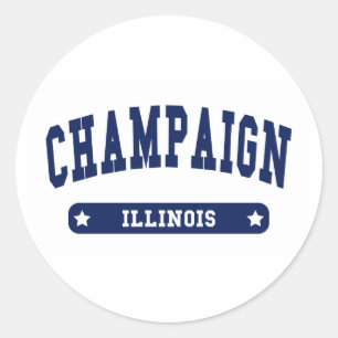 Sticker Rond Champaiing Illinois College Style tee - shirt