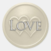Sticker Rond Champgne Two Hearts Intertwined Wedding (Devant)