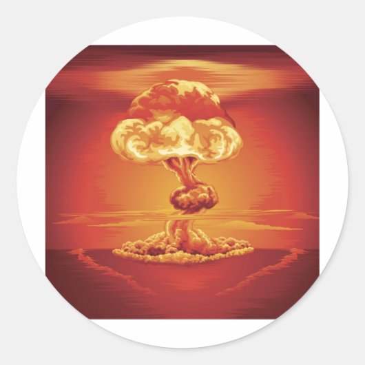 Sticker Rond Champignon atomique d'explosion nucléaire (Devant)