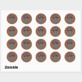 Sticker Rond champignon foncé mignon (Feuille)