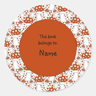 Sticker Rond champignon mignon et coloré