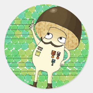 Sticker Rond Champignon militaire