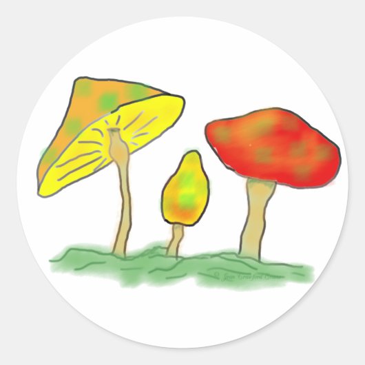 Sticker Rond Champignons (Devant)