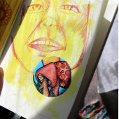 Sticker Rond Champignons