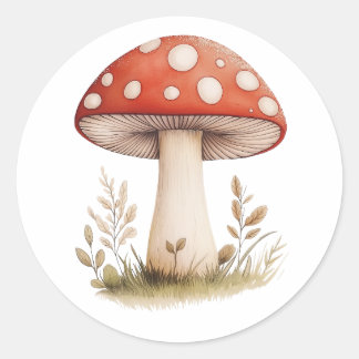Sticker Rond champignons colorés