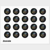 Sticker Rond Champignons Colorés D'Imagination (Feuille)