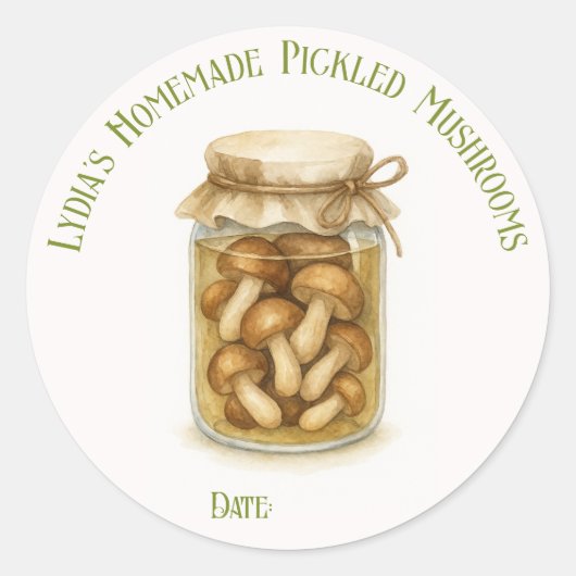 Sticker Rond Champignons cuits maison sur mesure (Devant)