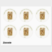Sticker Rond Champignons cuits maison sur mesure (Feuille)
