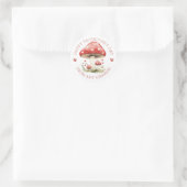 Sticker Rond Champignons d'aquarelle Heureuse Sainte-Valentin p (Sac)