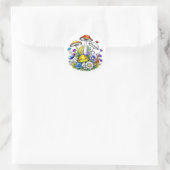 Sticker Rond Champignons et fleurs magiques (Sac)