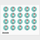 Sticker Rond Champignons Gnome mignon coloré et amusant (Feuille)