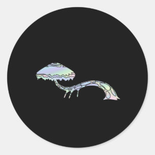 Sticker Rond Champignons holographiques