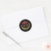 Sticker Rond Champignons Magiques Rouge & Or Crescent Moon sur  (Enveloppe)