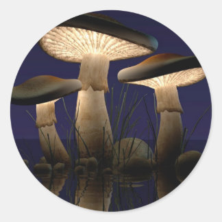 Sticker Rond Champignons par J. Matthew Root