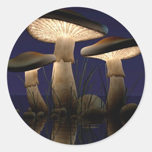 Sticker Rond Champignons par J. Matthew Root (Devant)
