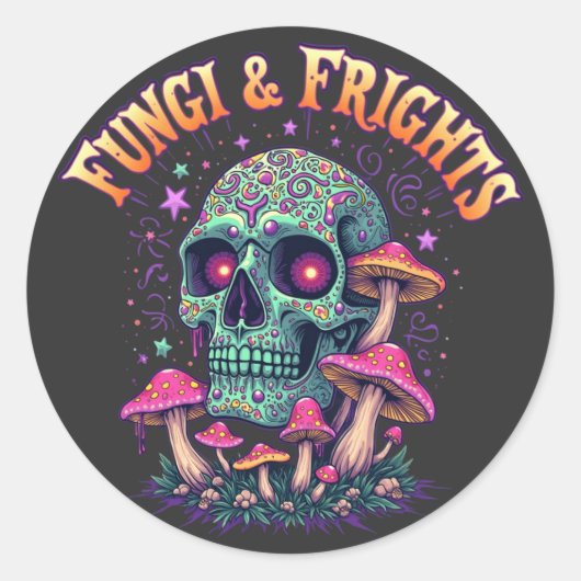 Sticker Rond Champignons & Peurs (Devant)