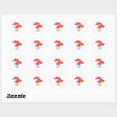 Sticker Rond Champignons Polka Dot (Feuille)