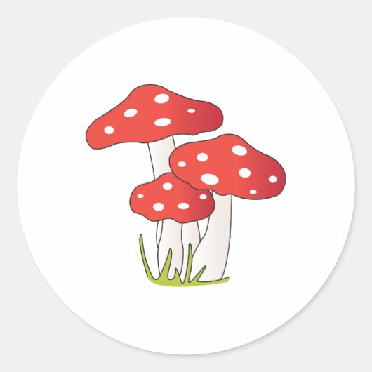 Sticker Rond Champignons Polka Dot (Devant)