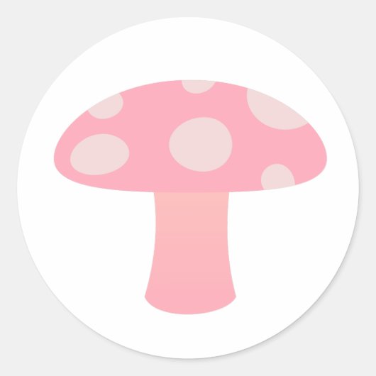 Sticker Rond Champignons roses (Devant)