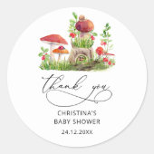 Sticker Rond Champignons sauvages Baby shower Favoriser Classiq (Devant)