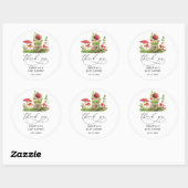 Sticker Rond Champignons sauvages Baby shower Favoriser Classiq (Feuille)